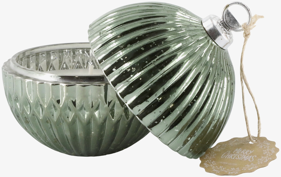 Ljus Julkula Mossgrön Liten Chic Antique Stearinljus Värmeljus