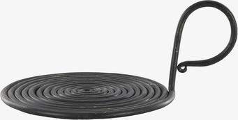 Bild av spiralformad kammarljusstake i mörkt järn med handtag