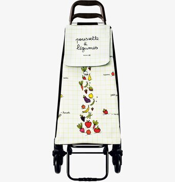 Bild av färgglad och kreativ shoppingvagn med mönster