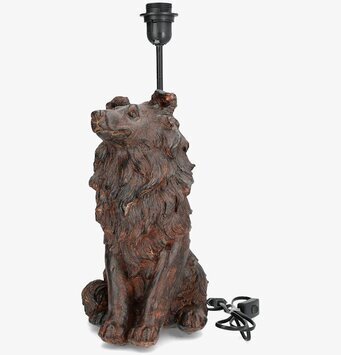 Bild på bordslampa med colliehund i dekorativ design