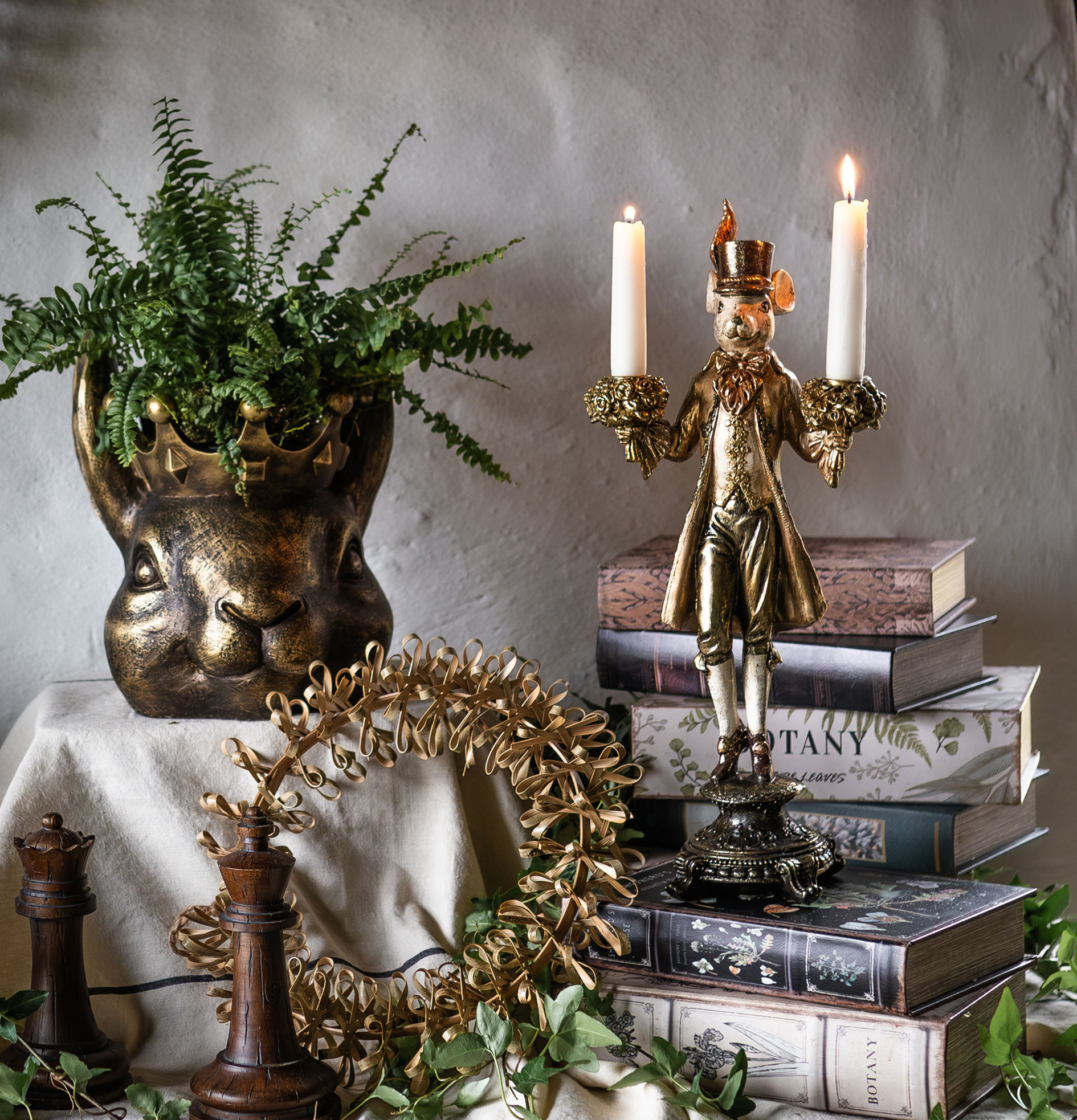 Ljusstake Mus Guld A Lot Decoration Ljusstakar Adventsstakar Ljushållare Ljushyllor