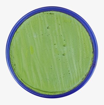 Bild av limegrön ansiktsfärg i plastburk