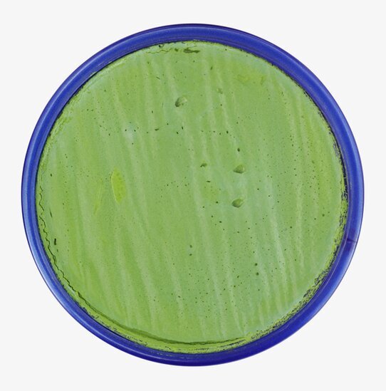 Bild av limegrön ansiktsfärg i plastburk