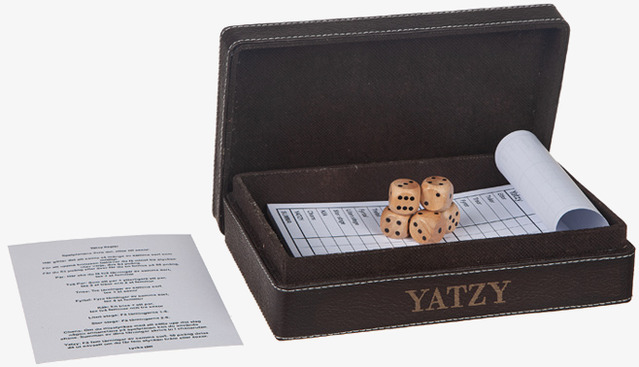 Yatzy Box Konstläder Different Design Brädspel Tre I Rad