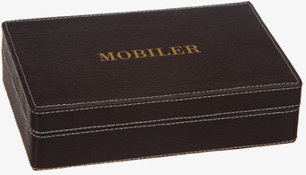 Bild på rektangulär konstläderlåda för mobilförvaring