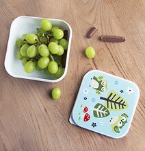 Bild av lekfull matlåda med ugglor och färgglada motiv