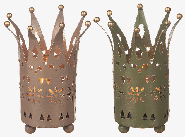 Ljuslykta Krona Hamrad Plåt Different Design Lyktor Endless Light Ljuslyktor