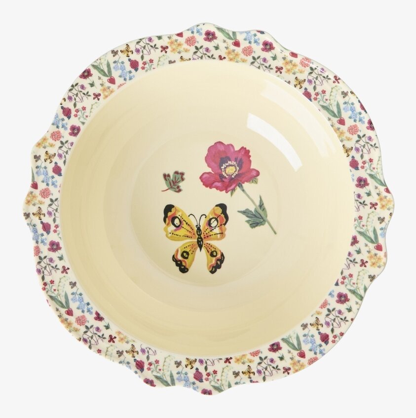 Vintage Skål Pink Large - Nathalie L'ete Print Rice Skålar att äta ur tilltugg Såskannor/Vispskål servering