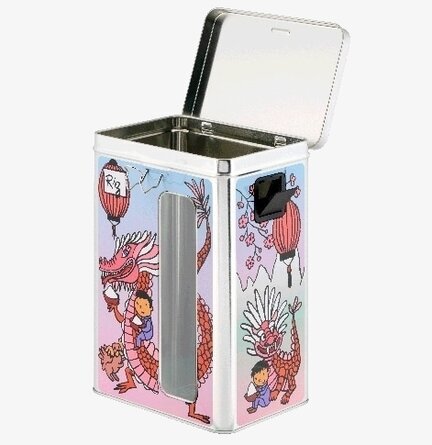 Plåtburk Ris Derriére la porte Plåtburkar Metallburkar