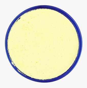 Bild av ljusgul ansiktsfärg i blå burk för kreativt uttryck