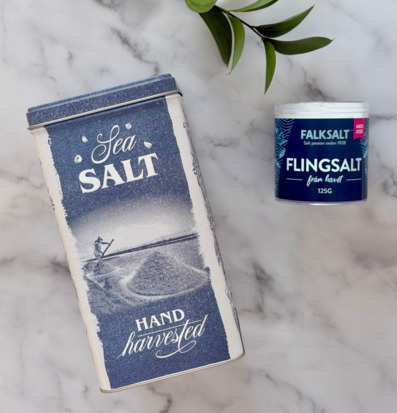 Bild av saltbehållare i köksmiljö med retro och modern design