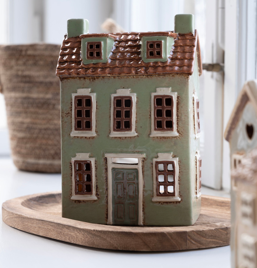 Ljuslykta Hus Grön Det Gamle Apotek Lyktor Endless Light Ljuslyktor