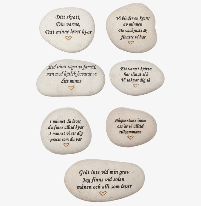 Minnessten Med Graverad Text Different Design Gravdekoration Änglar Gravlyktor Gravljus