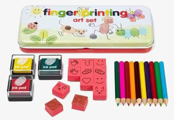 Bild av färgglatt konstnärsset för kreativt skapande