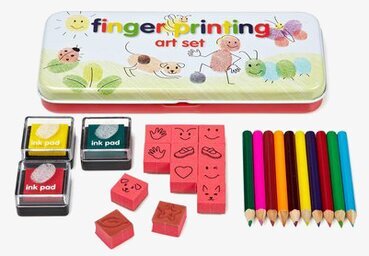 Bild av färgglatt konstnärsset för kreativt skapande