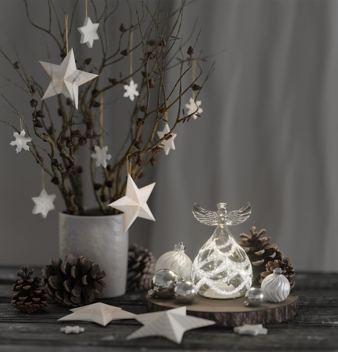 Ängel Glas Led 13cm Deluxe Homeart Lampor Taklampor Golvlampor Bordslampor LED-lampor Ledlampor Fönsterlampor Ljusslingor för dekoration