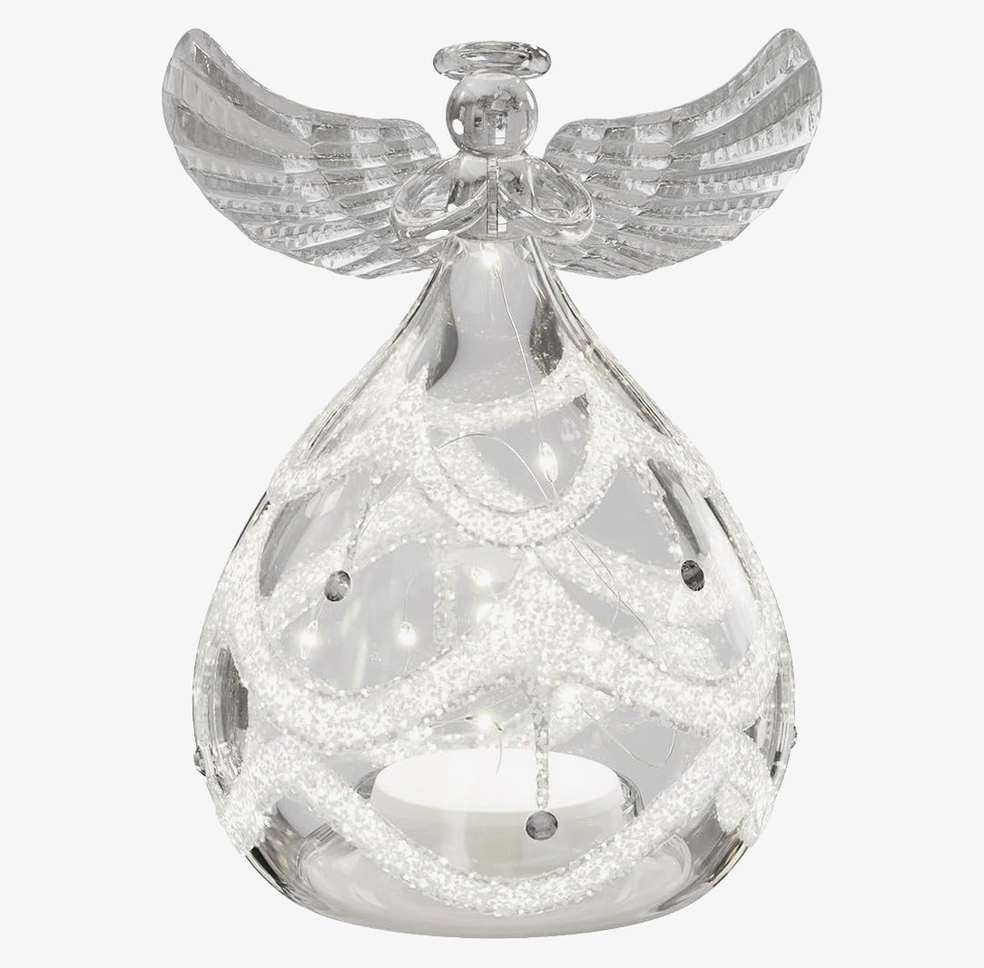 Ängel Glas Led 13cm Deluxe Homeart Lampor Taklampor Golvlampor Bordslampor LED-lampor Ledlampor Fönsterlampor Ljusslingor för dekoration