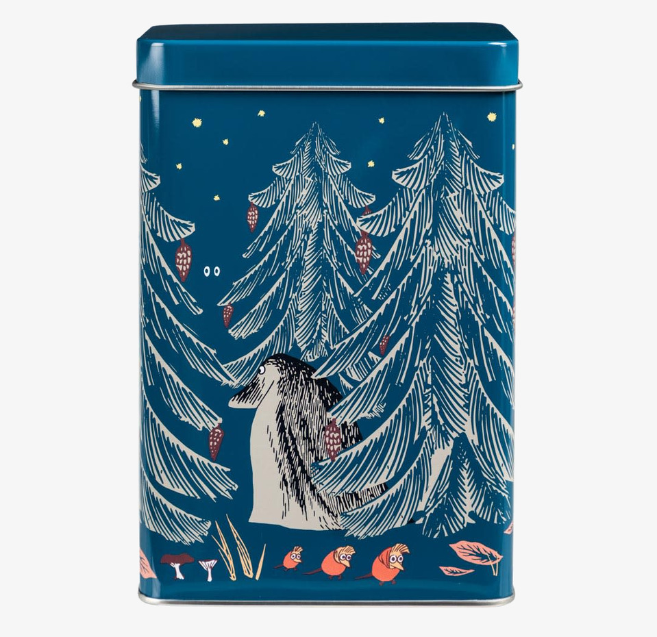 Plåtburk Kaffe Mumin Urskog Blå Moomin by Martinex Plåtburkar Metallburkar