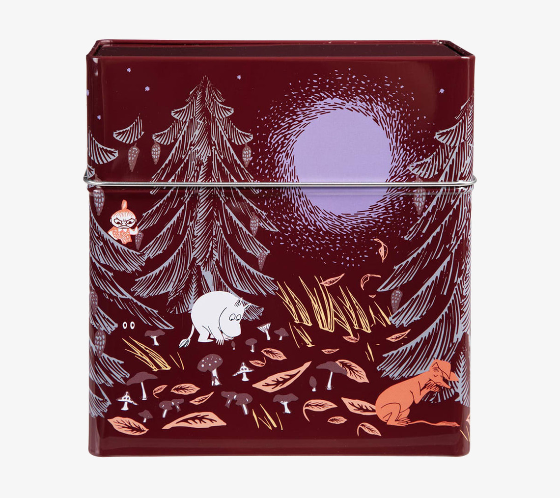 Plåtburk Kaffefilter Mumin Urskog Röd Moomin by Martinex Plåtburkar Metallburkar