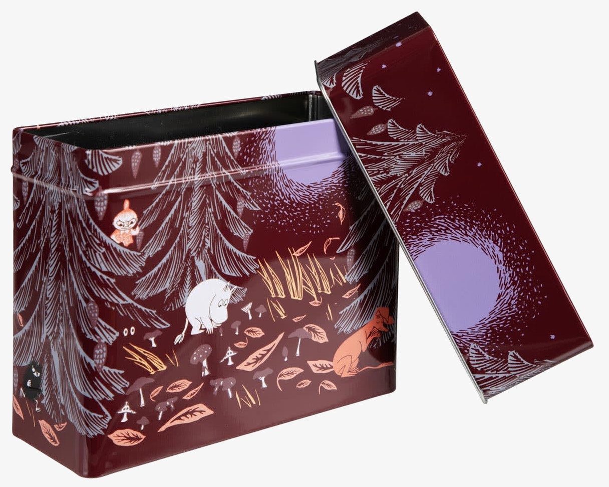 Plåtburk Kaffefilter Mumin Urskog Röd Moomin by Martinex Plåtburkar Metallburkar