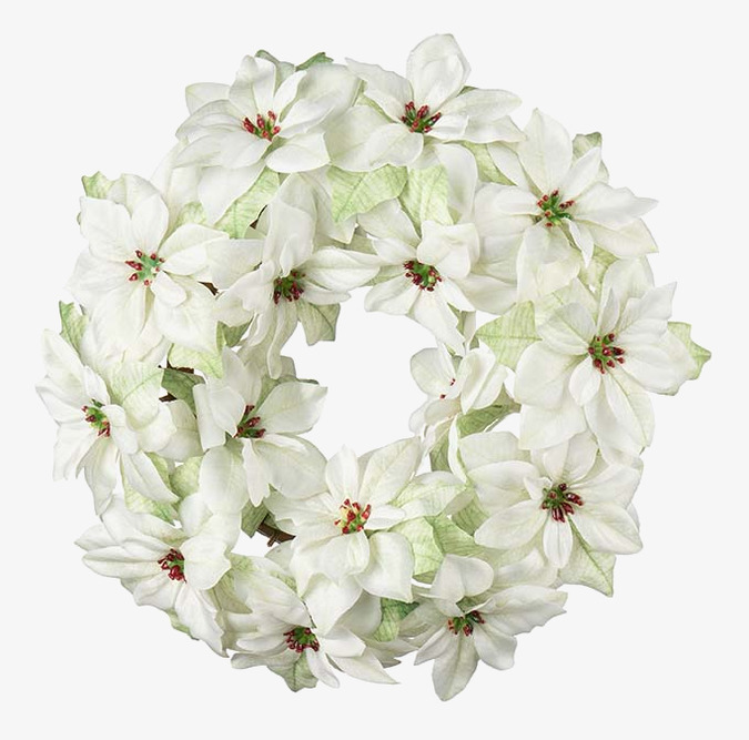 Julstjärna Krans Vit 30 cm Mr Plant Konstväxter Konstblommor Plastväxter Plastblommor