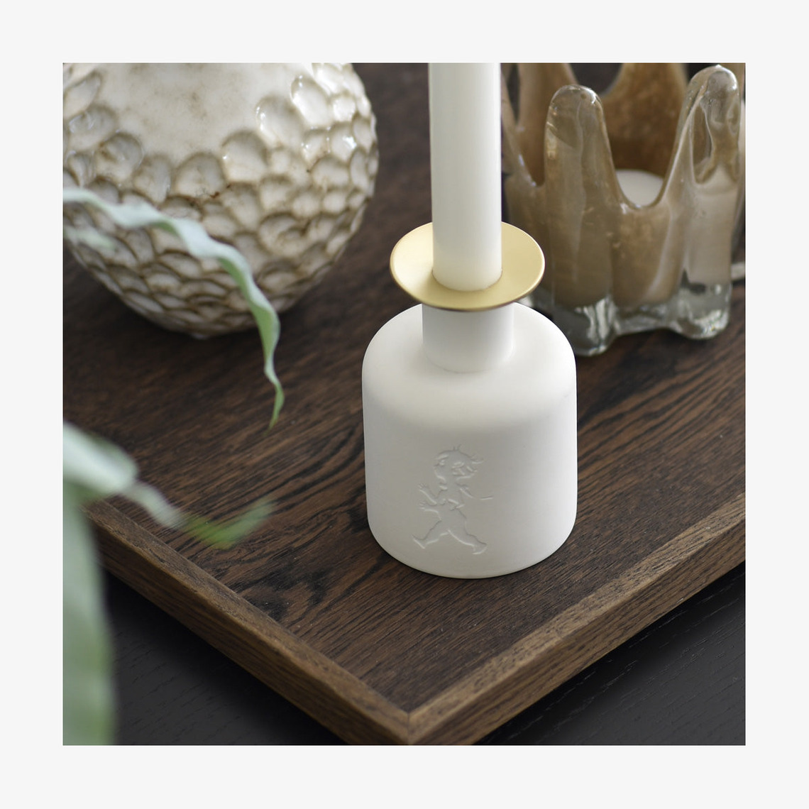 Keramikljusstake - Vit Solstickan Ljusstakar Adventsstakar Ljushållare Ljushyllor