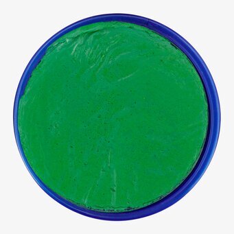Bild av grön ansiktsfärg i praktisk cirkelformad burk