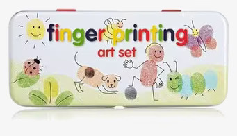 Bild av färgglad förpackning med fingeravtrycksdesign