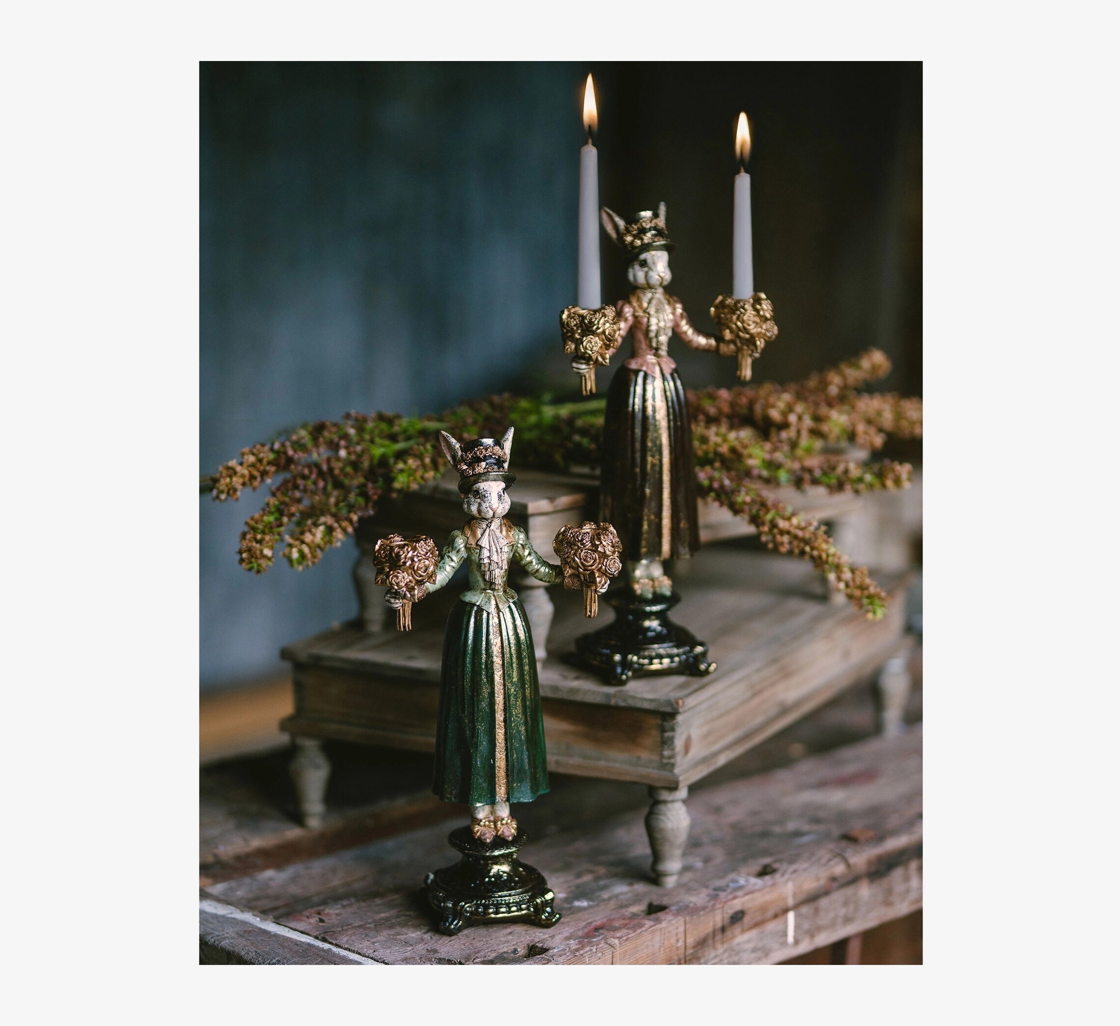 Ljusstake Fru Kanin Grön A Lot Decoration Ljusstakar Adventsstakar Ljushållare Ljushyllor