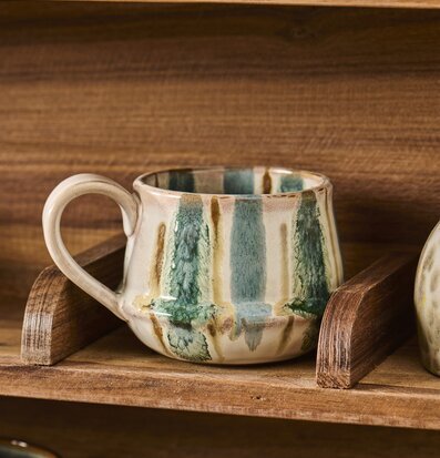 Kopp Randig Blå/Sand IB Laursen Muggar/koppar i porslin, keramik, papper eller biologiskt material organiskt ekologiskt Termomuggar