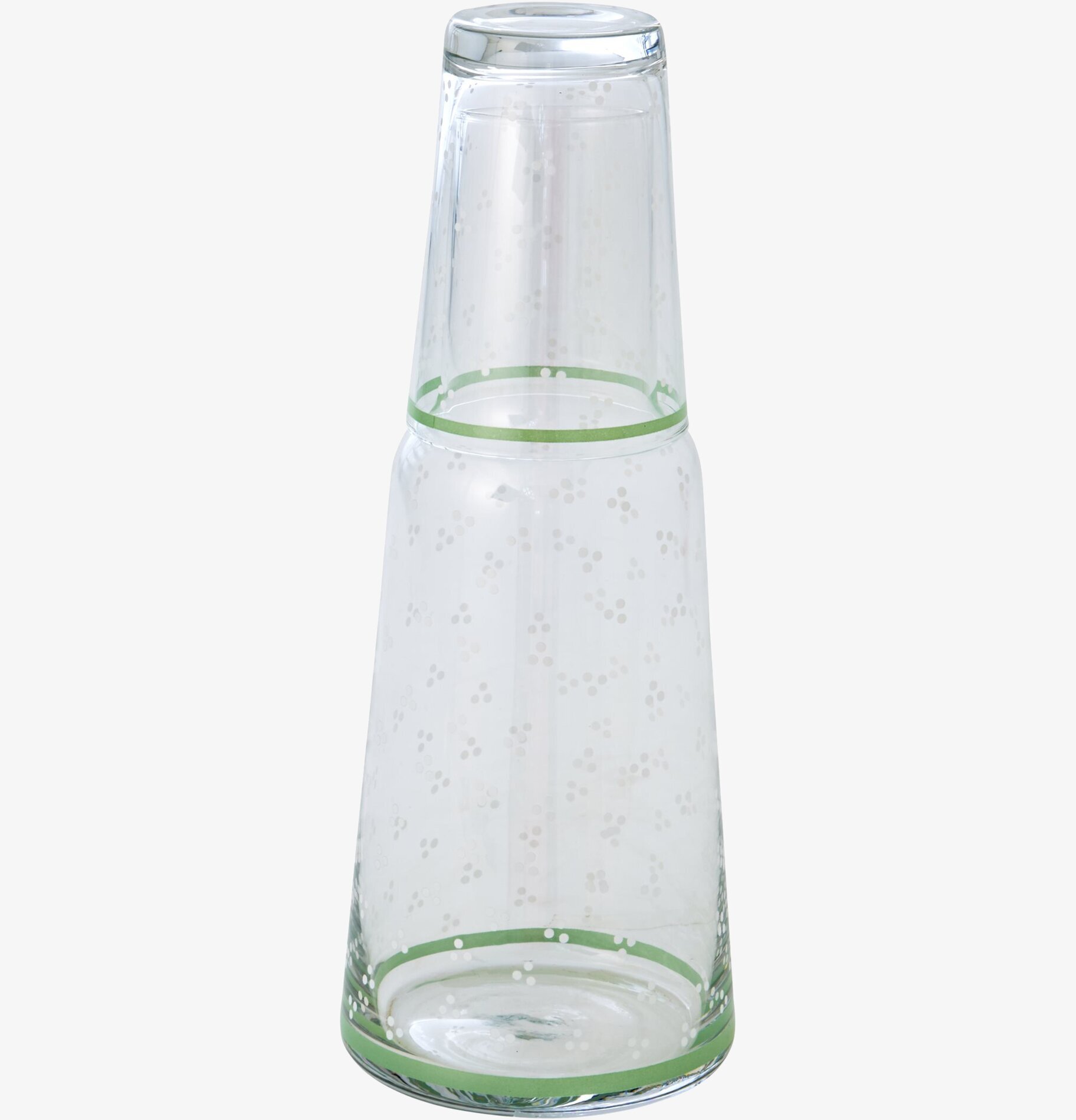 Karaff med dricksglas från Rice med dekorativa prickar