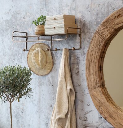 Hatthylla Antik Mässing Chic Antique Knoppar Väggknoppar Klädhängare Vägghyllor