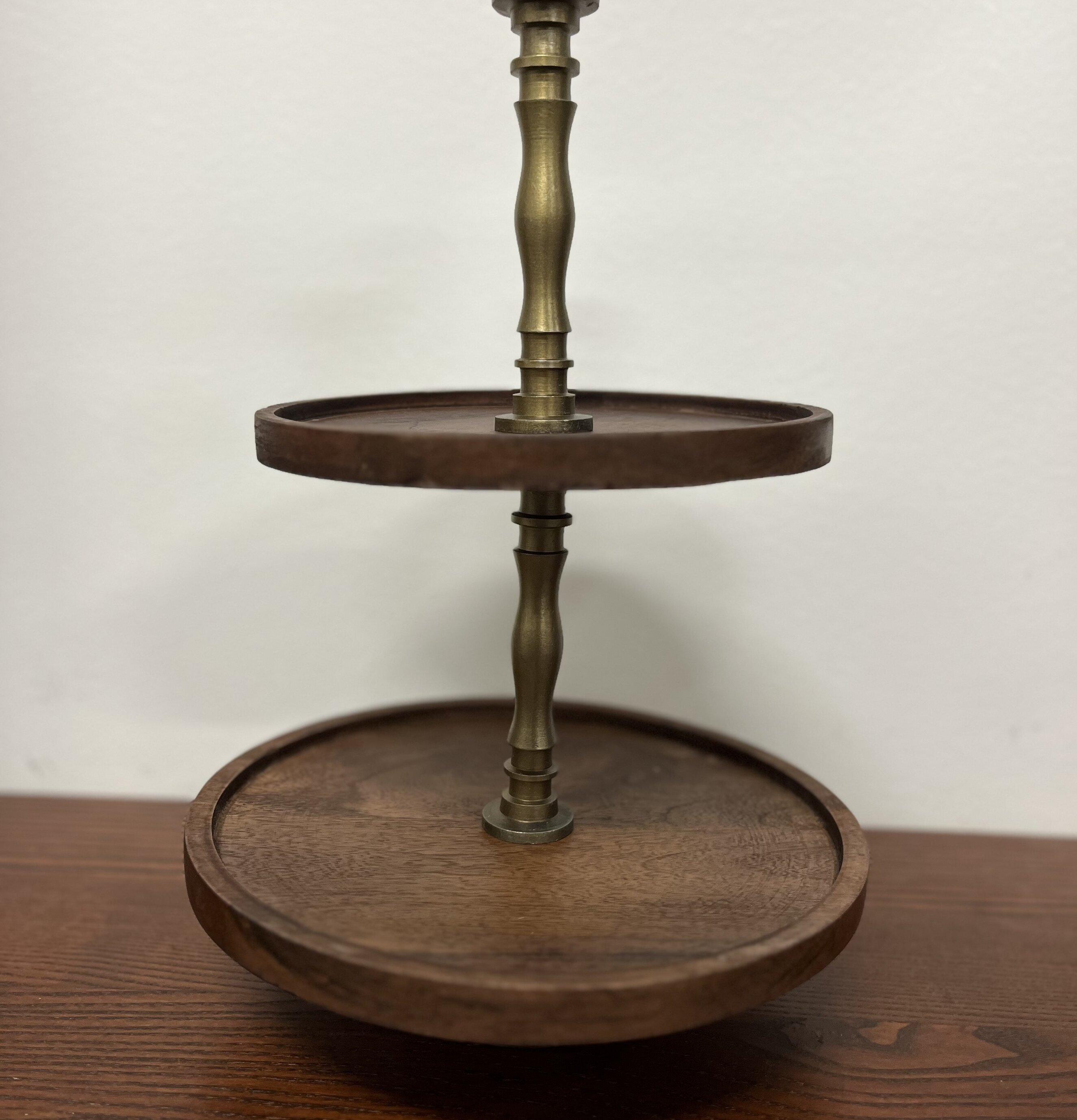 Våningsfat Trä Brun/Mässing (fynd-id 1) A Lot Decoration