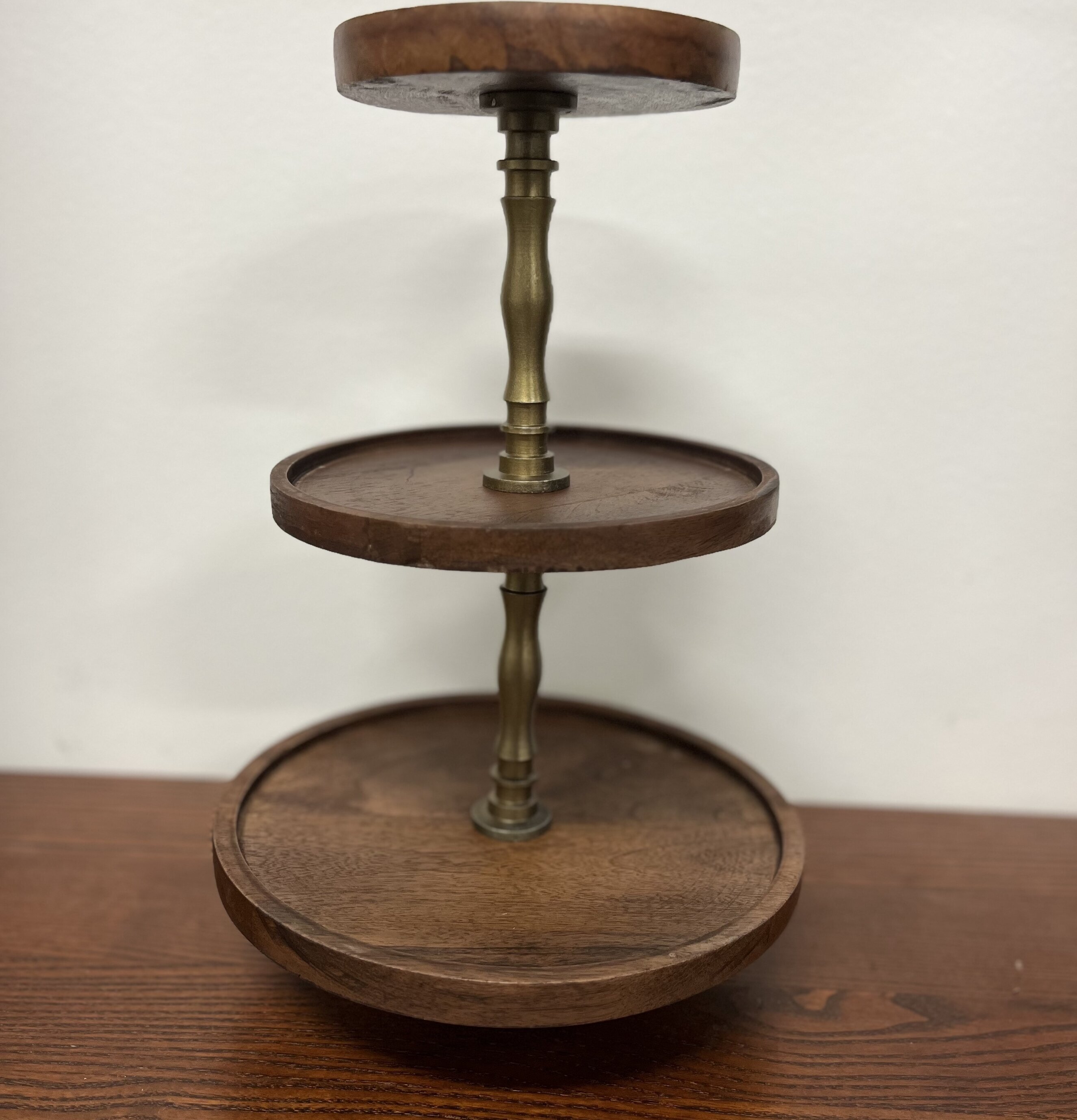 Våningsfat Trä Brun/Mässing (fynd-id 1) A Lot Decoration