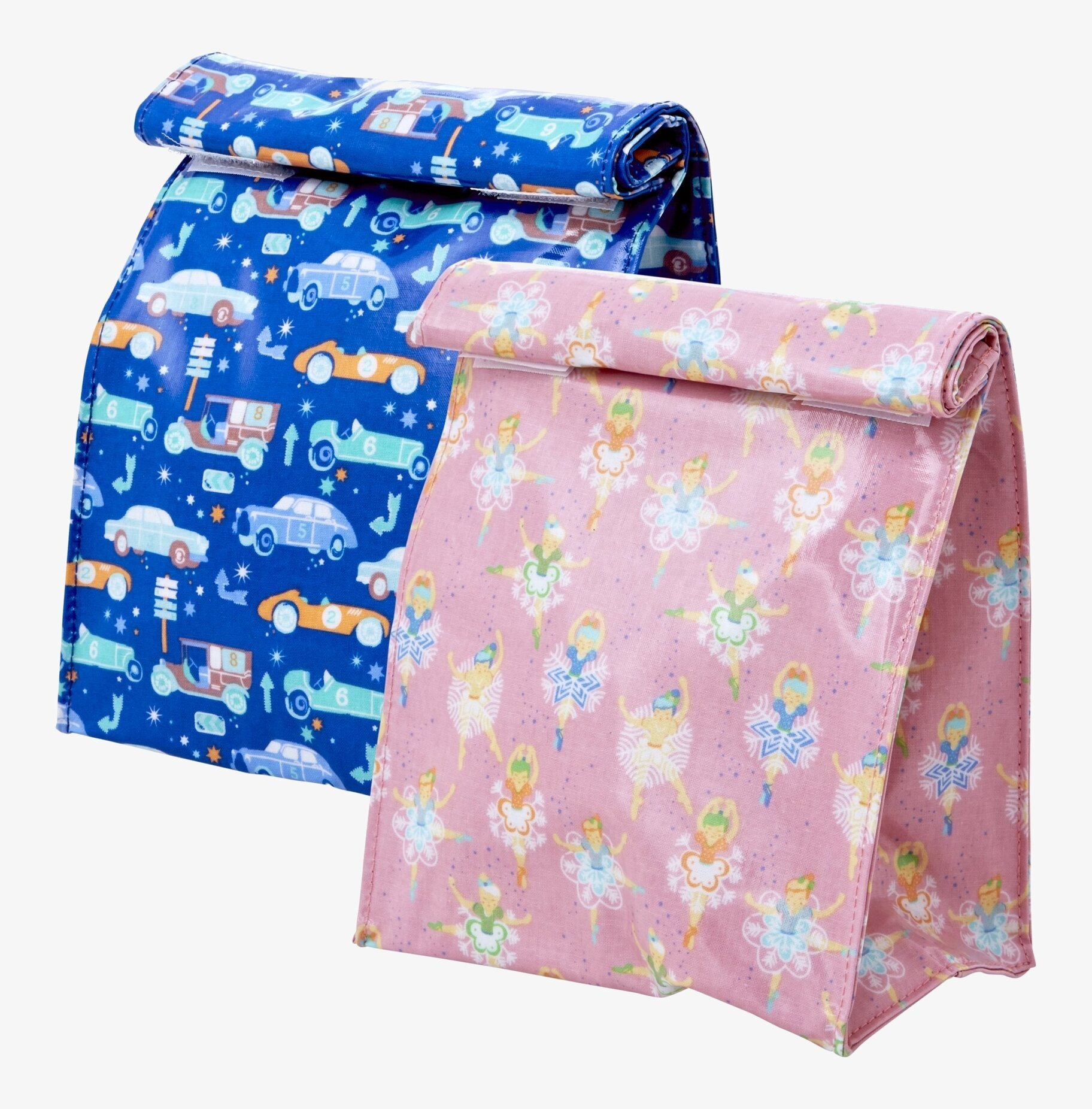 Bild av färgglada och lekfulla isolerade lunchväskor