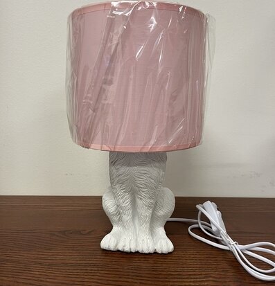 Bordslampa Kanin / Hiding Rabbit - Vit/Rosa (fynd-id 1) Clayre & Eef