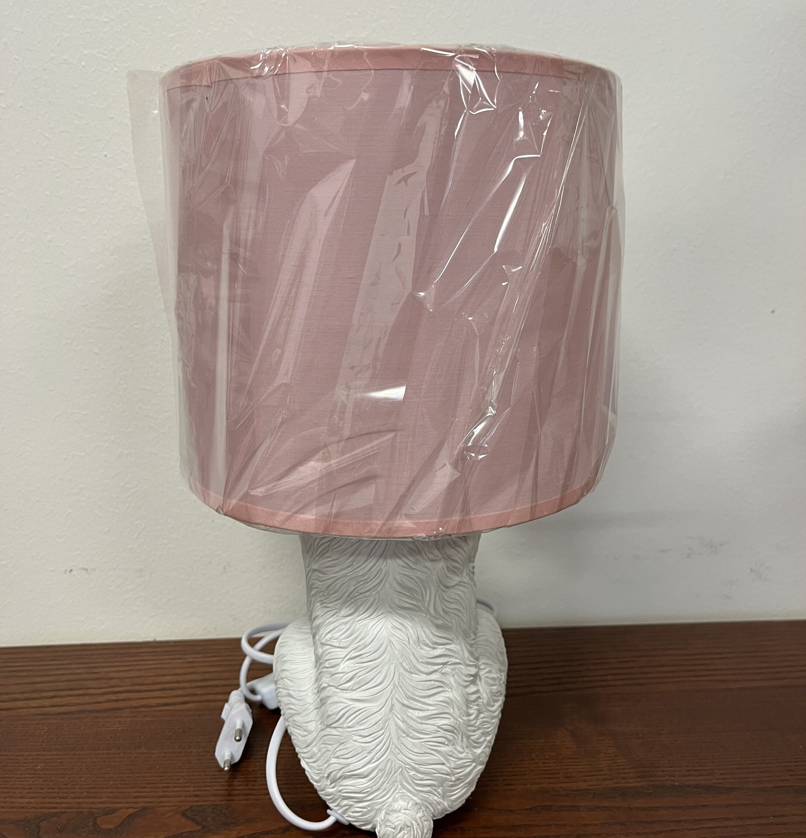 Bordslampa Kanin / Hiding Rabbit - Vit/Rosa (fynd-id 1) Clayre & Eef