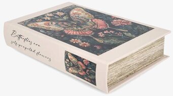 Foto: Bokformad förvaringslåda med fjärilsmotiv