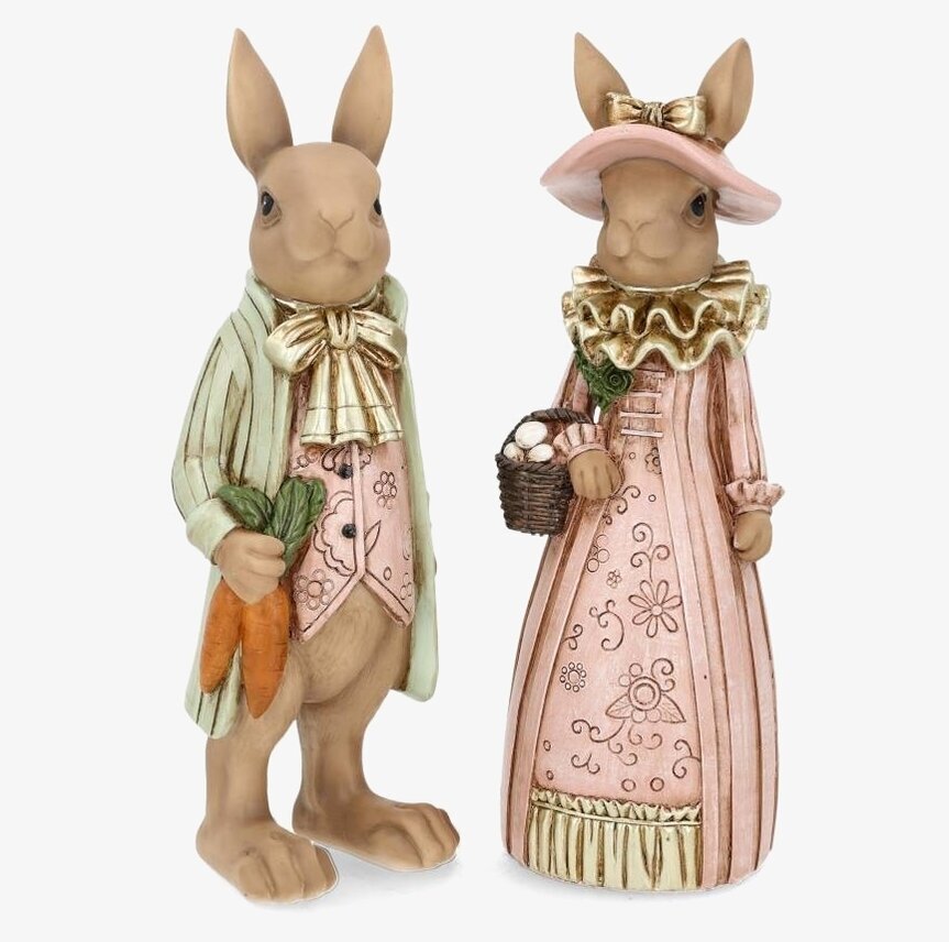 Dekoration Herr och Fru Kanin Finklädd Mix A Lot Decoration Kaniner för prydnad/dekoration Prydnadskaniner Dekorationskaniner Bunnys