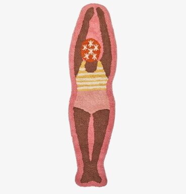 Matta Retro Swimster Pink Rice Mattor (ej dörrmatta)