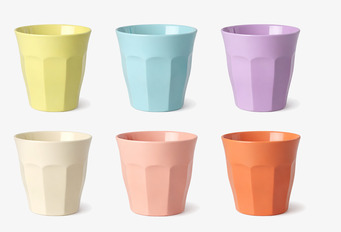 Muggar Melamin 6-pack - Glory Days Colors Rice Melaminmuggar Lattemuggar i melamin Melaminkoppar