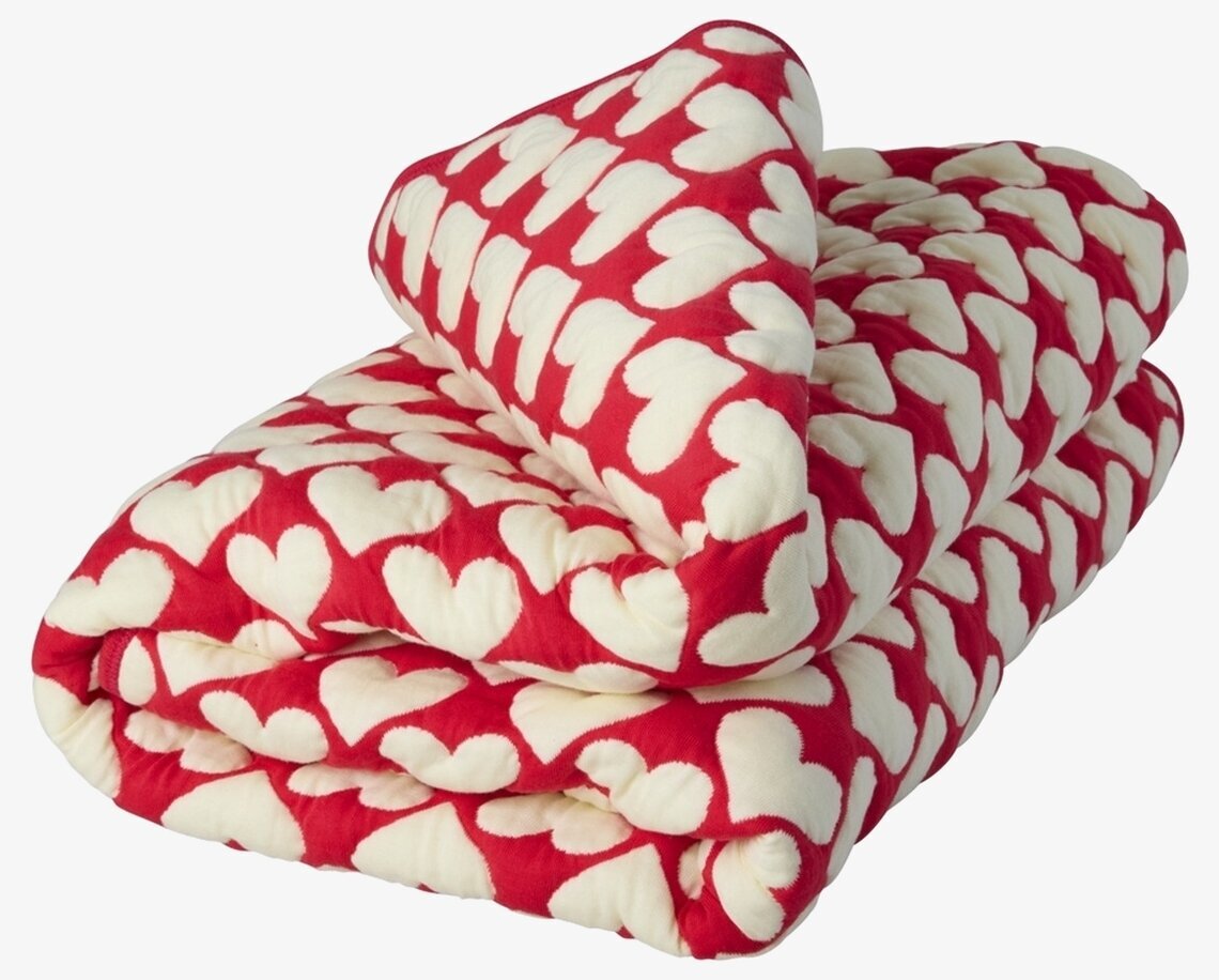 Bomullspläd Heart Rice Täcken, filtar, plädar och överkast Filtar Plädar Överkast