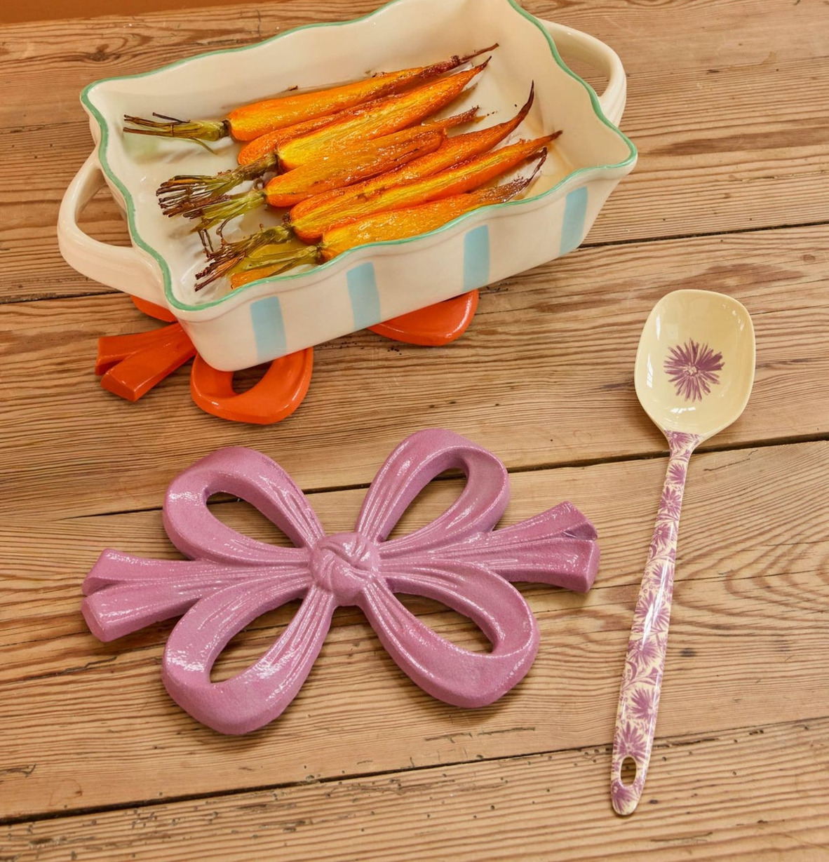 Grytunderlägg Rosett Lavender Rice Karottunderlägg