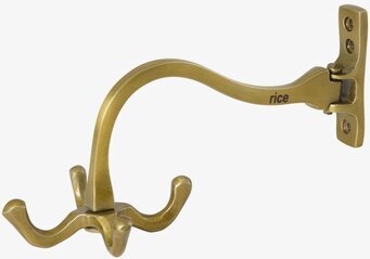 Foto: Väggmonterad krok i antik mässing, 4 krokar