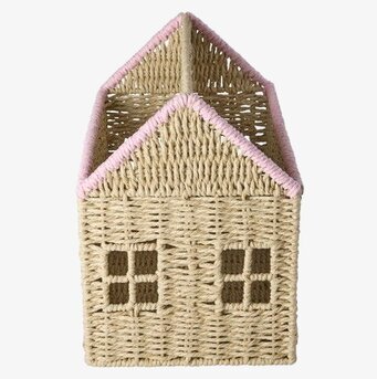 Tidnings/Bokförvaring Hus Rosa Rice Förvaringslådor och korgar Boxar Förvaringsboxar Porslinsboxar Trälådor Smyckesboxar i porslin Förvaringsbrickor Murstensformar