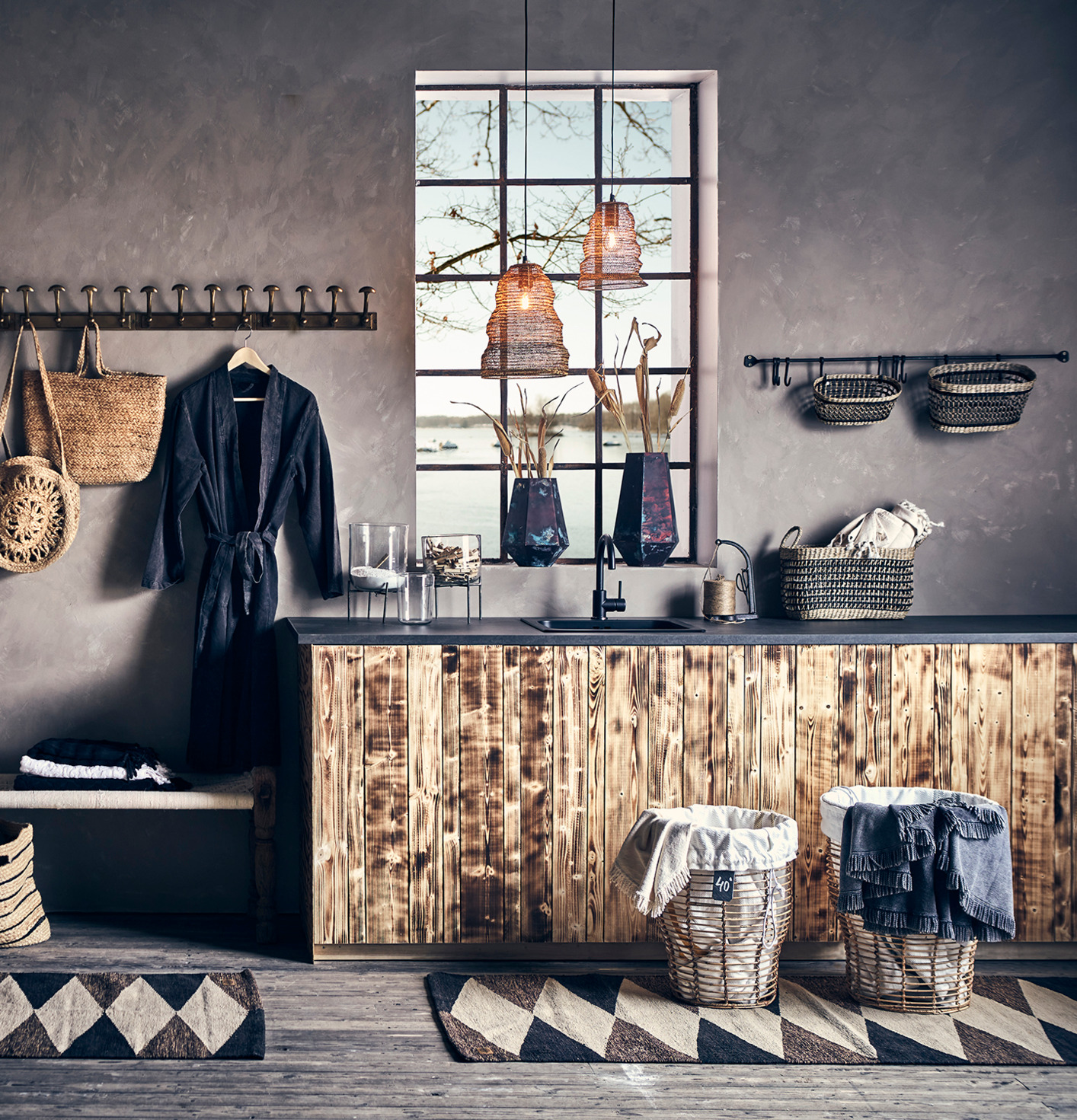 Väggskena Med Krokar M Thor Affari Upphängare Dörrkrokar Förvaringskrokar