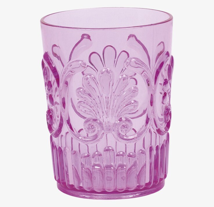 Glas Reliefmönstrad Lavender från Rice med blommigt mönster