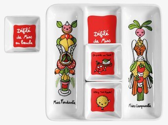 Bild av eleganta småskålar med humoristisk design