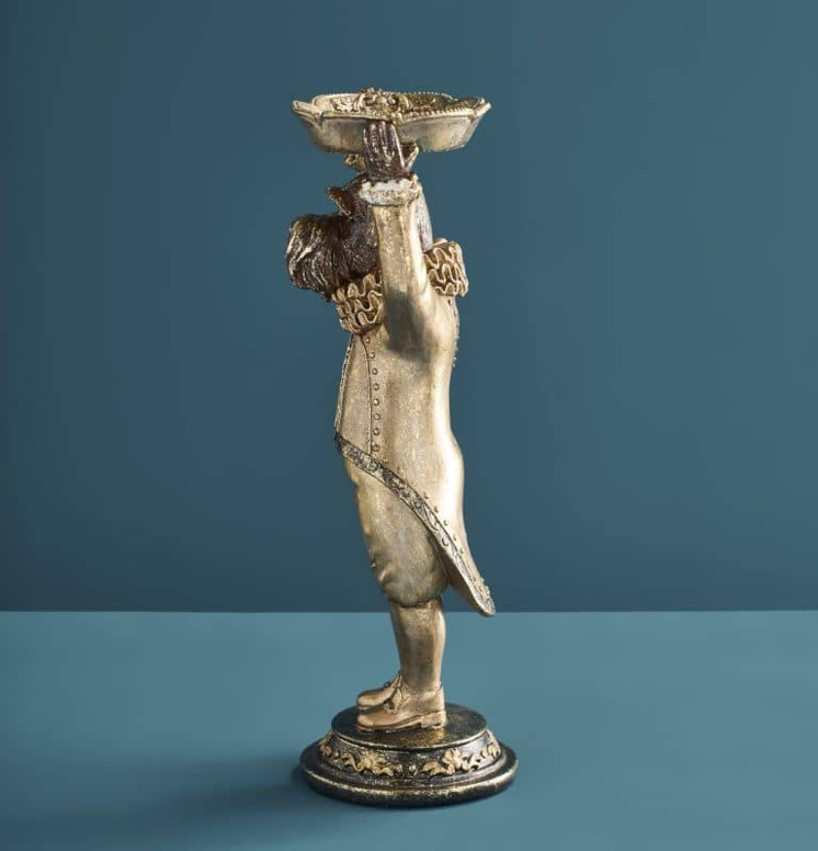 Sir Winston – Hundstaty med fat Werner Voss Serveringsbrickor Brickset Serveringsfat Övrig prydnad/dekoration för inredning innemiljö