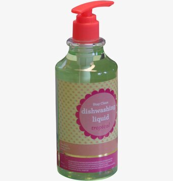 Bild av diskmedel med tropisk känsla och praktisk design